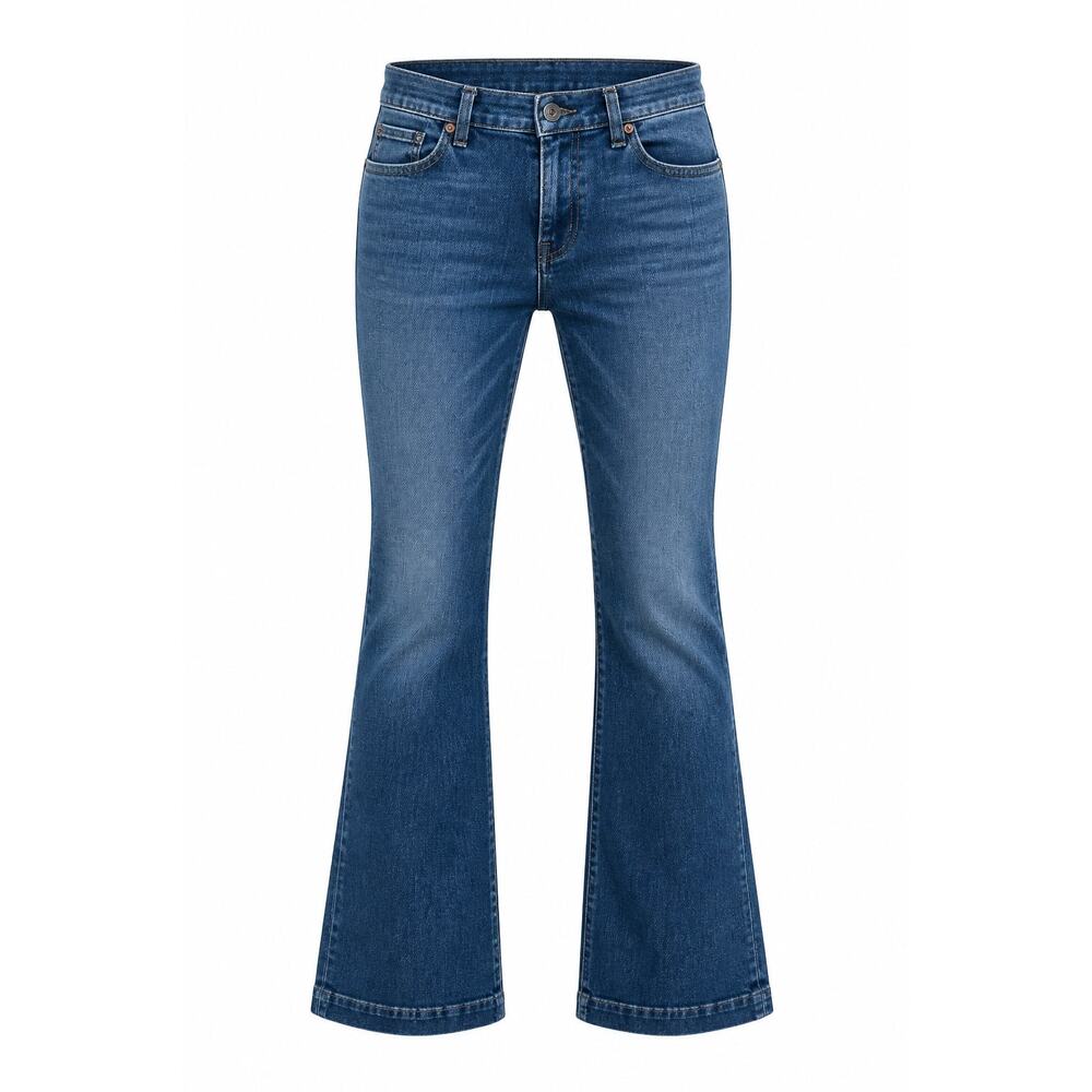 7 For All Mankind B(air) Dojo Jeans SZ 32 Bootcut Flare Stretch Blue Denim Pants - Picture 2 of 16